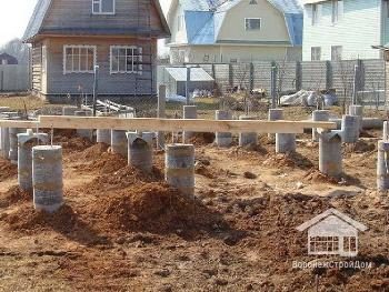 Строительство столбчатого фундамента из асбестовых труб в Москве